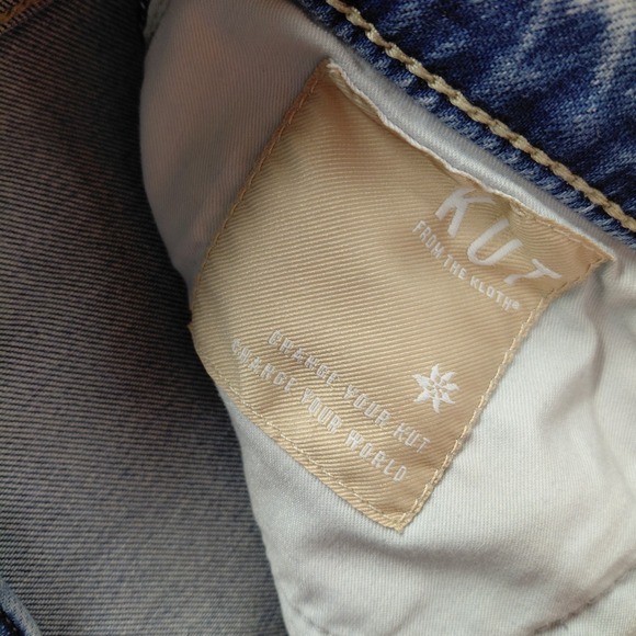 Kut From The Kloth Naomi High Rise Crop Straight Leg Jeans 10 Blue Denim 30x25 - Picture 12 of 16